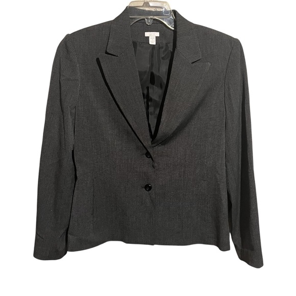 Apt. 9 Women's Size 8 Stretch Gray 2 Button Long Sleeve Blazer Career Office - Picture 1 of 12